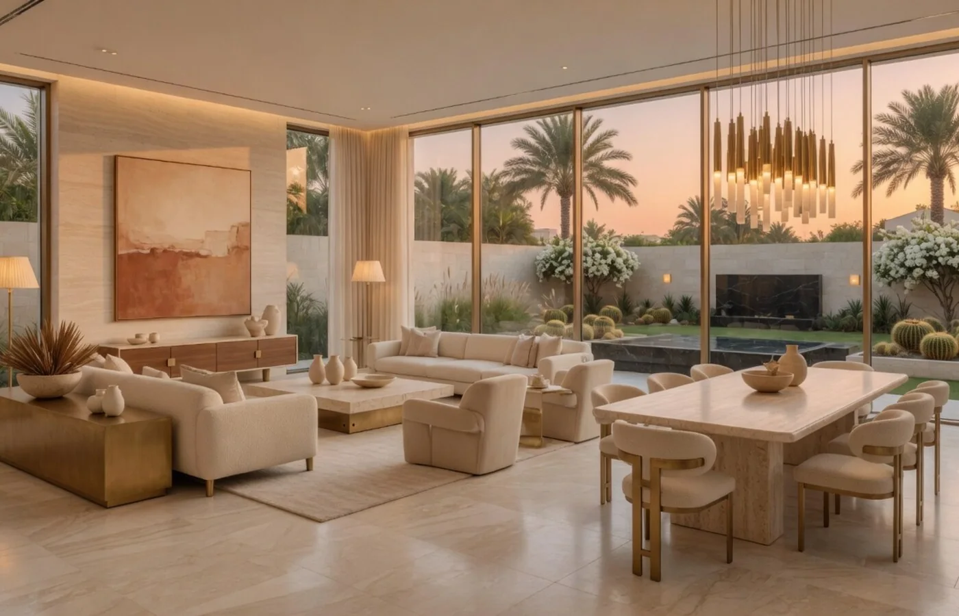 Extended living room Emirates Hills